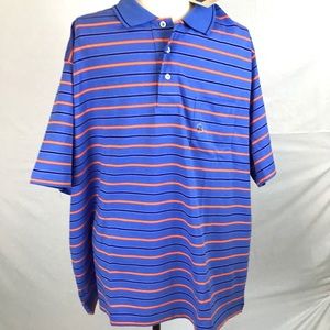 Saddlebred Blue and Orange Striped Polo Men’s XXL